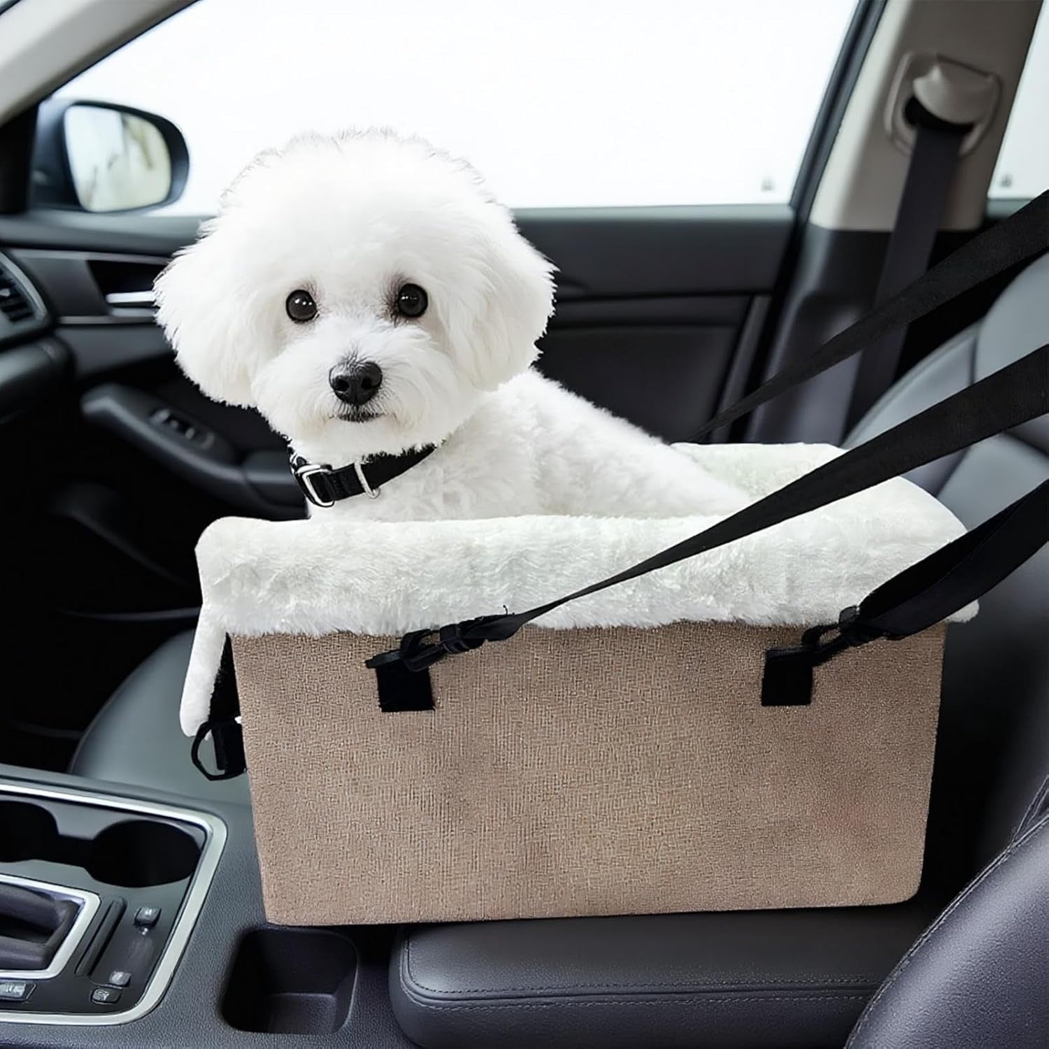Dog Car Seat Console Booster Bed Safety Buckle Pet Carrier Cushion