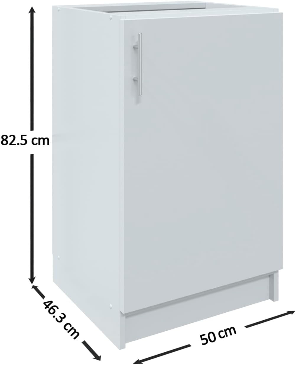 Modern 500mm Grey Matt Kitchen Base Cabinet Cupboard Storage Unit