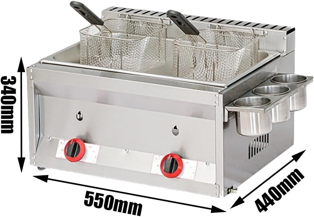 9L Commercial Gas Deep Fat Fryer Single Tank Stainless Steel Temp Control