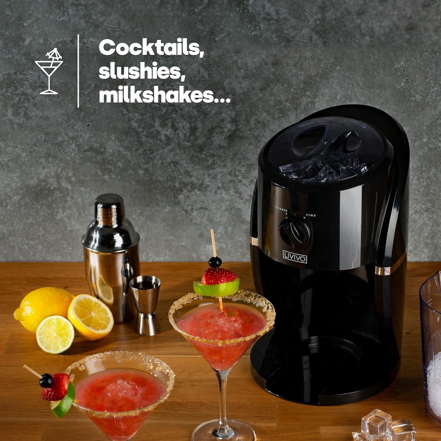 Electric Ice Crusher Snow Cone Slush Machine Stainless Steel Blades 600ml
