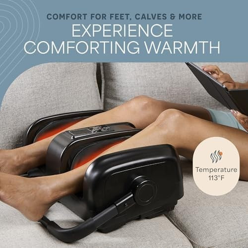 Electric Foot & Calf Massager with Heat Shiatsu for Pain Relief & Circulation