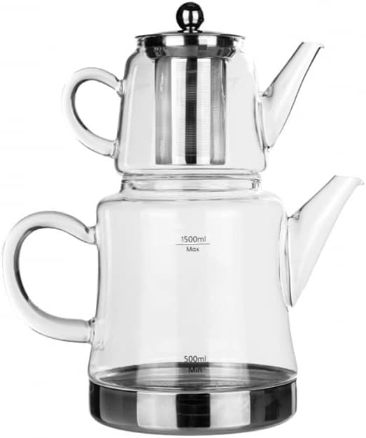 Glass Teapot Set with Infuser 1.8L Kettle Turkish Tea Maker Hob Safe