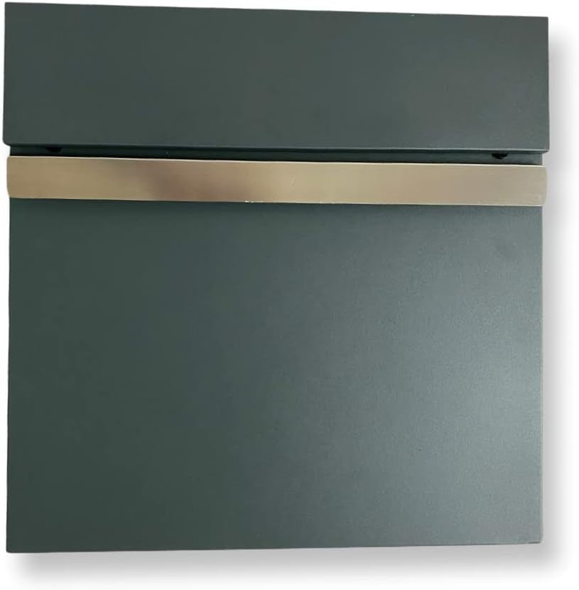 Secure Wall Mounted Post Box Grey Stainless Steel Lockable Outdoor Mailbox