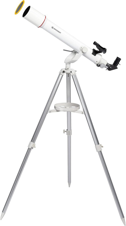 White 70/700 Az Telescope Manual Focus 35–140x Tripod Phone Adapter
