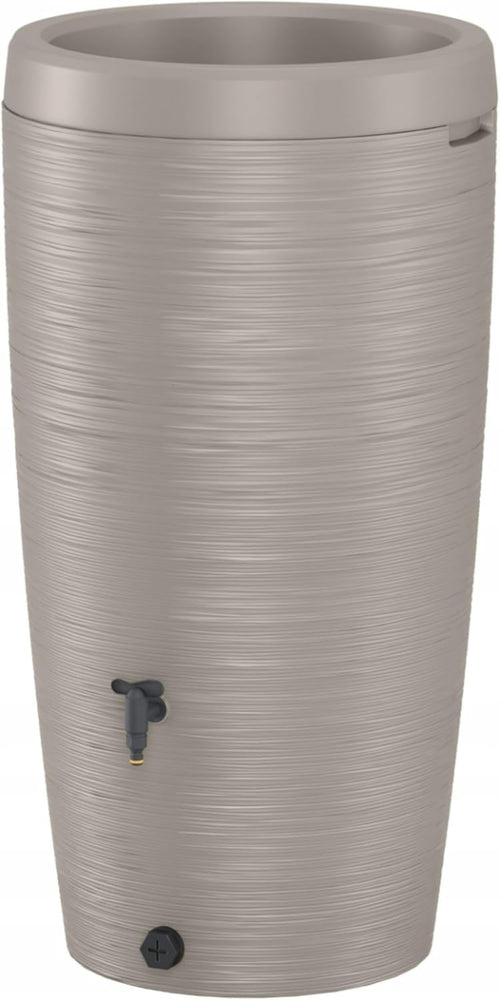 240L Light Grey Rainwater Tank with Planter Top Tap Connector Kit Garden Barrel
