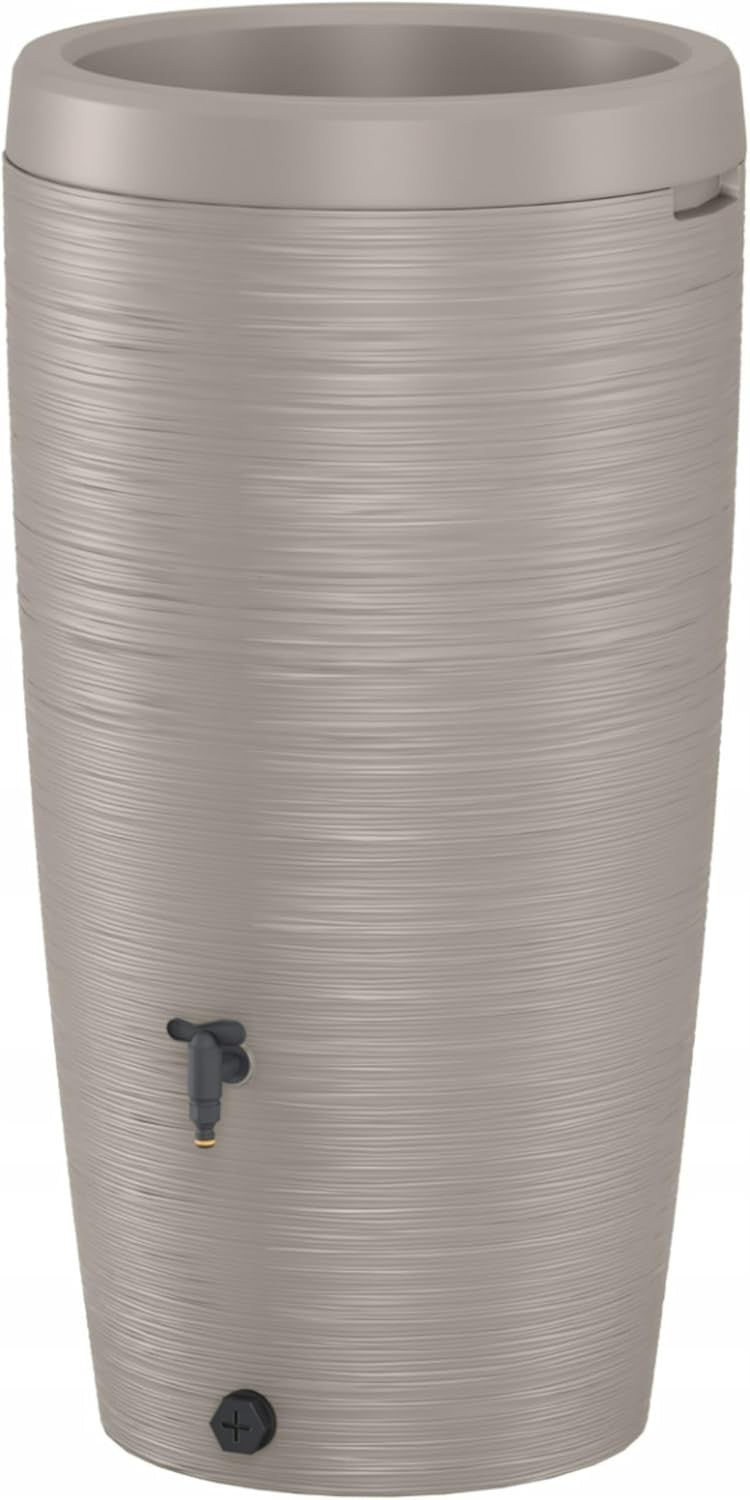 240L Light Grey Rainwater Tank with Planter Top Tap Connector Kit Garden Barrel