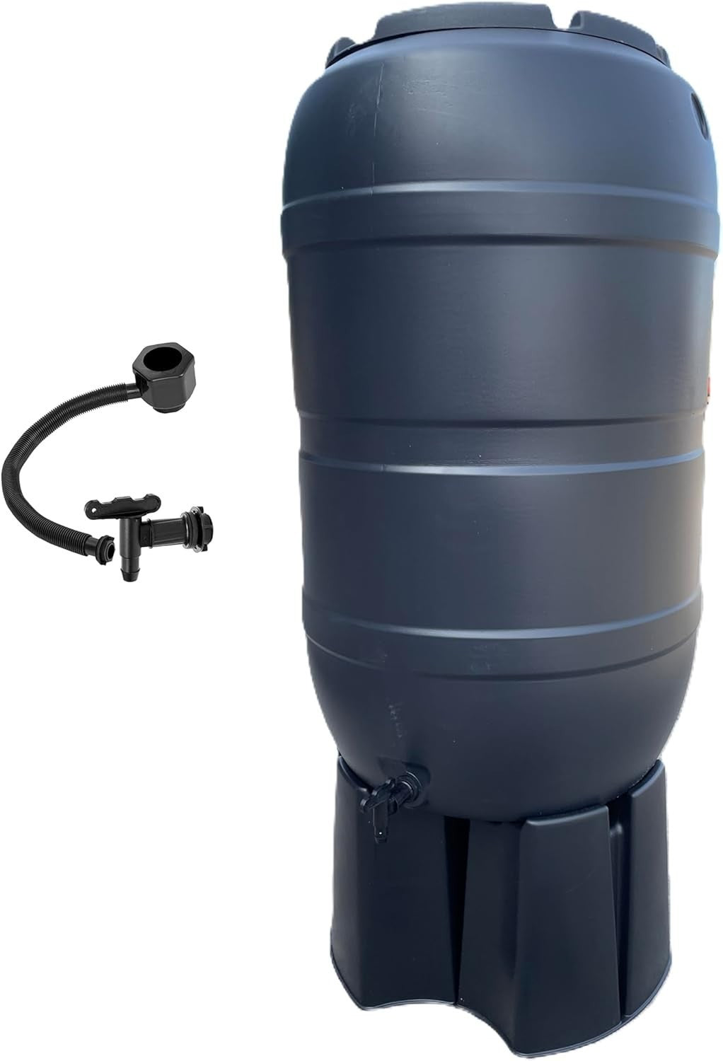 210L Black Slimline Garden Water Butt with Tap, Stand & Filler Kit