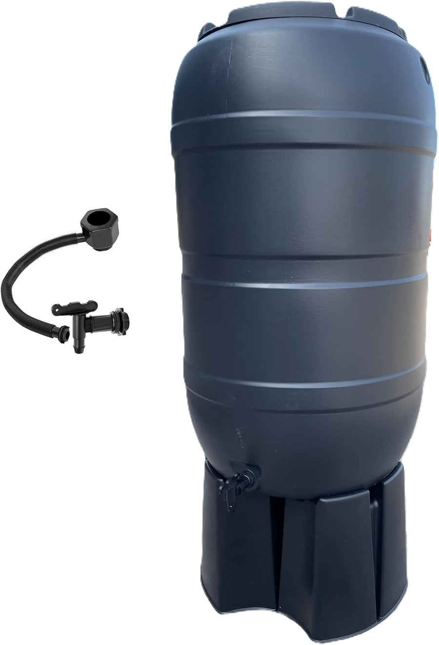 210L Black Slimline Garden Water Butt with Tap, Stand & Filler Kit