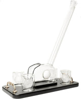 Luxury Golf Club Decanter Set with 4 Ball Glasses & Wood Base 750ml Gift