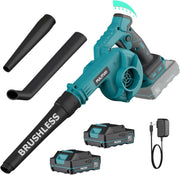 Cordless Leaf Blower Brushless 242km/h 6 Speed with 2 Batteries Garden Cleaner