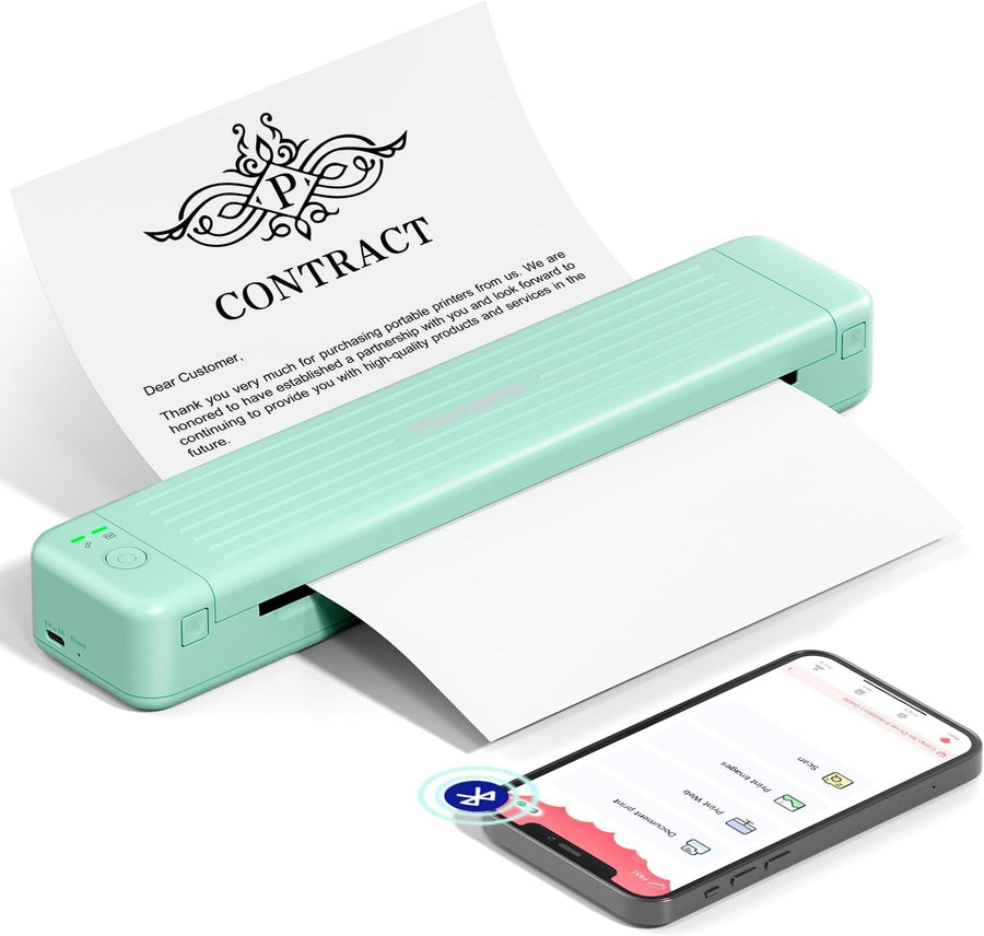 Portable A4 Thermal Printer 300DPI Wireless Inkless USB Travel