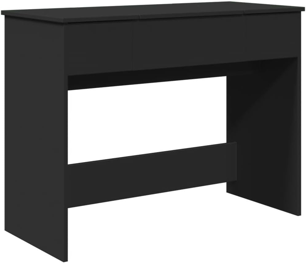 Modern Black Dressing Table Vanity Desk with Mirror & Storage for Makeup