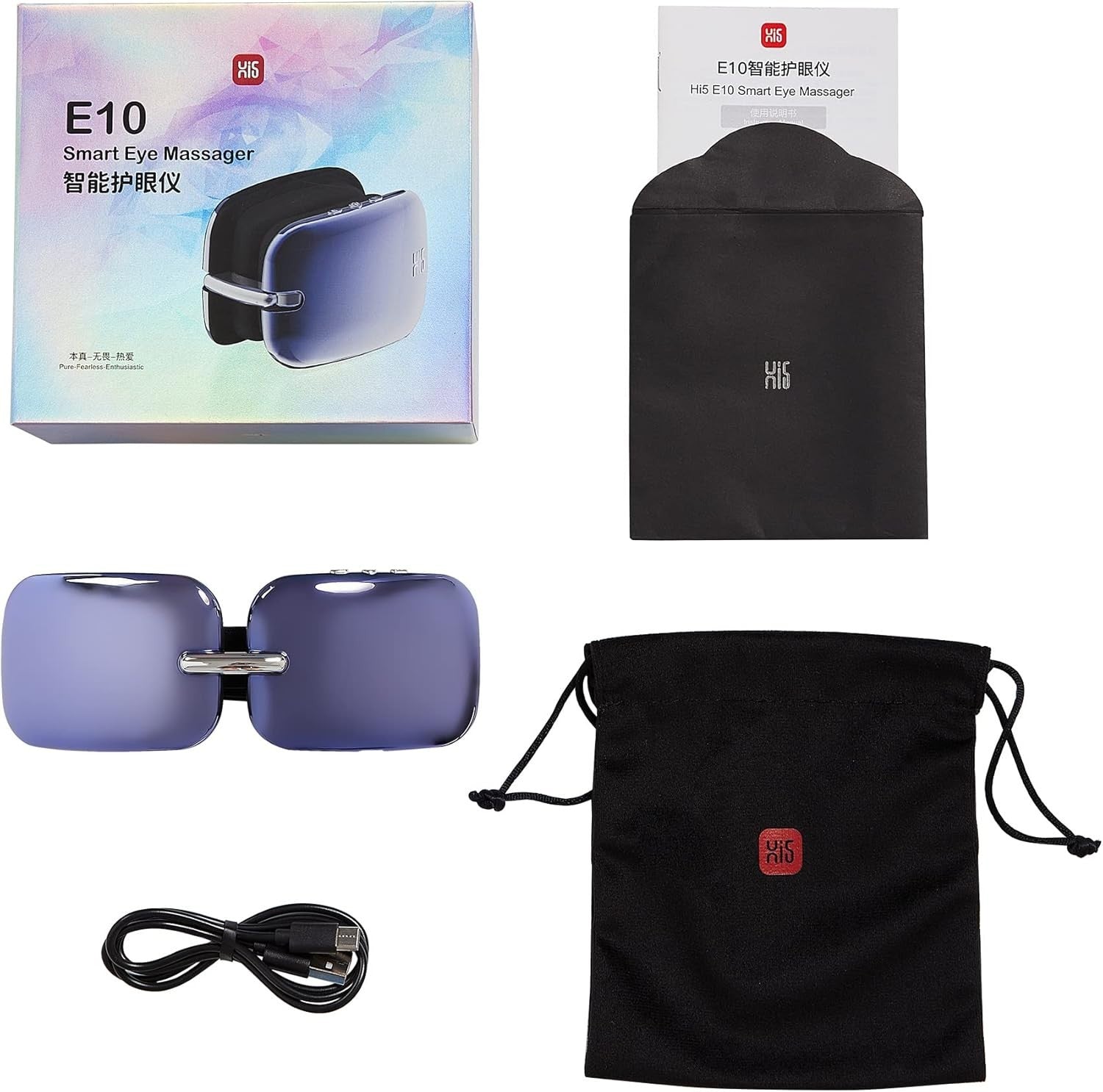 Foldable Heated Eye Massager Vibration Travel Sleep Therapy Set
