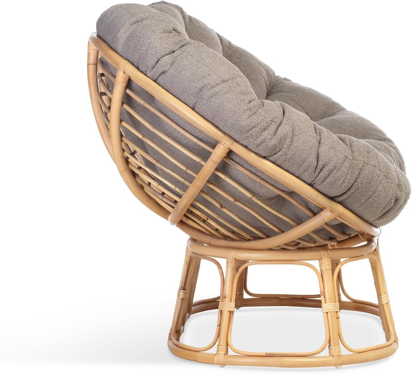 Double Papasan Rattan Loveseat Indoor Cushion Chair Relaxing Lounge Sofa