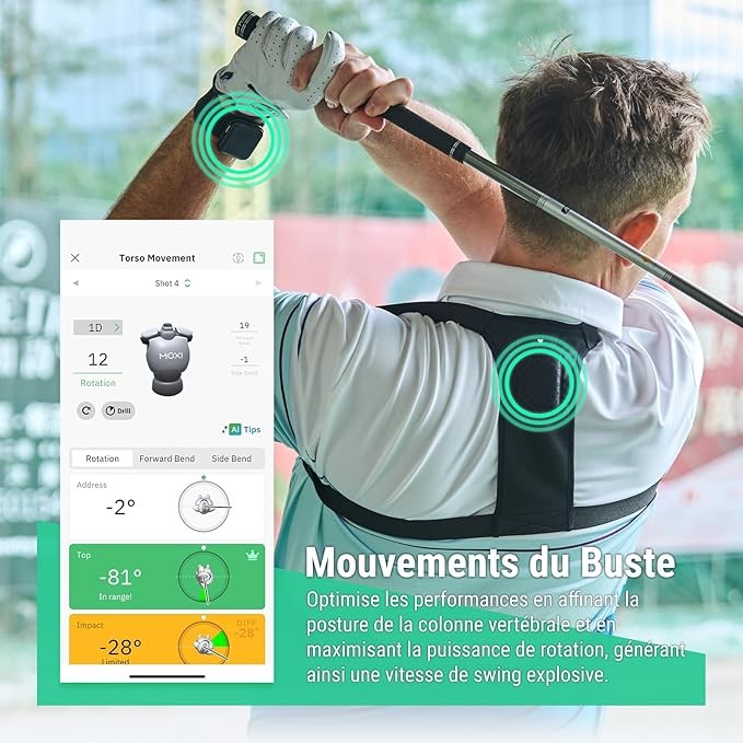 Golf Swing Motion Analyzer Tracker Training Aid Unisex Black Tool