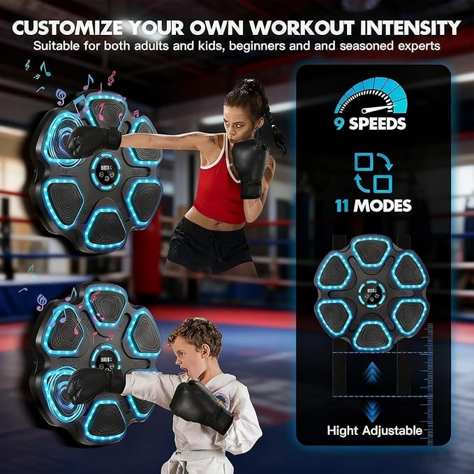 Music Boxing Machine Punch Pad Bluetooth Wall Mounted Fitness Trainer