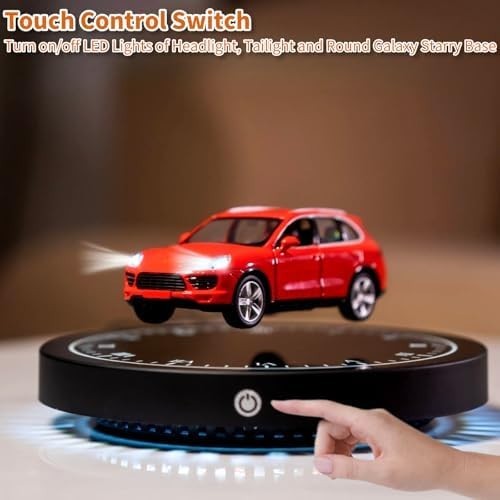 Levitating Car Display, Magnetic Floating 360° Rotating LED Desk Model
