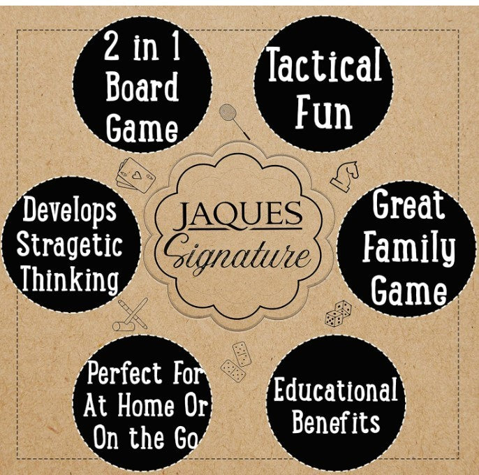 Wooden Chess & Draughts Set | Classic 2-in-1 Board Game for Kids & Adults