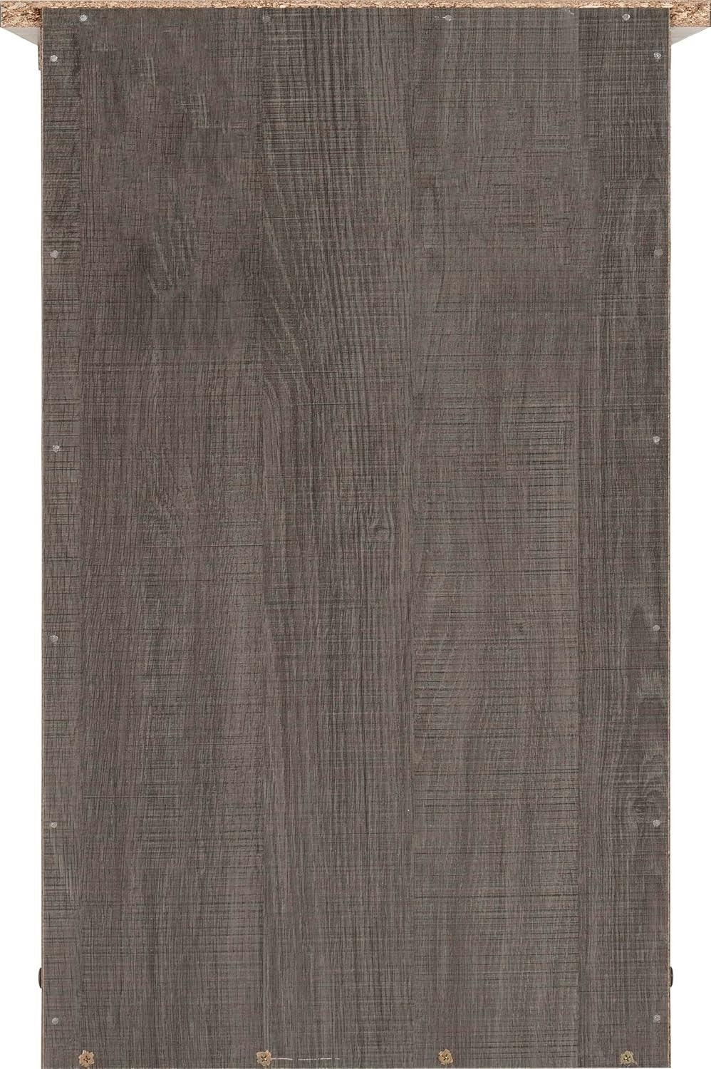 3 Drawer Bedside Table Black Wood Grain Modern Nightstand