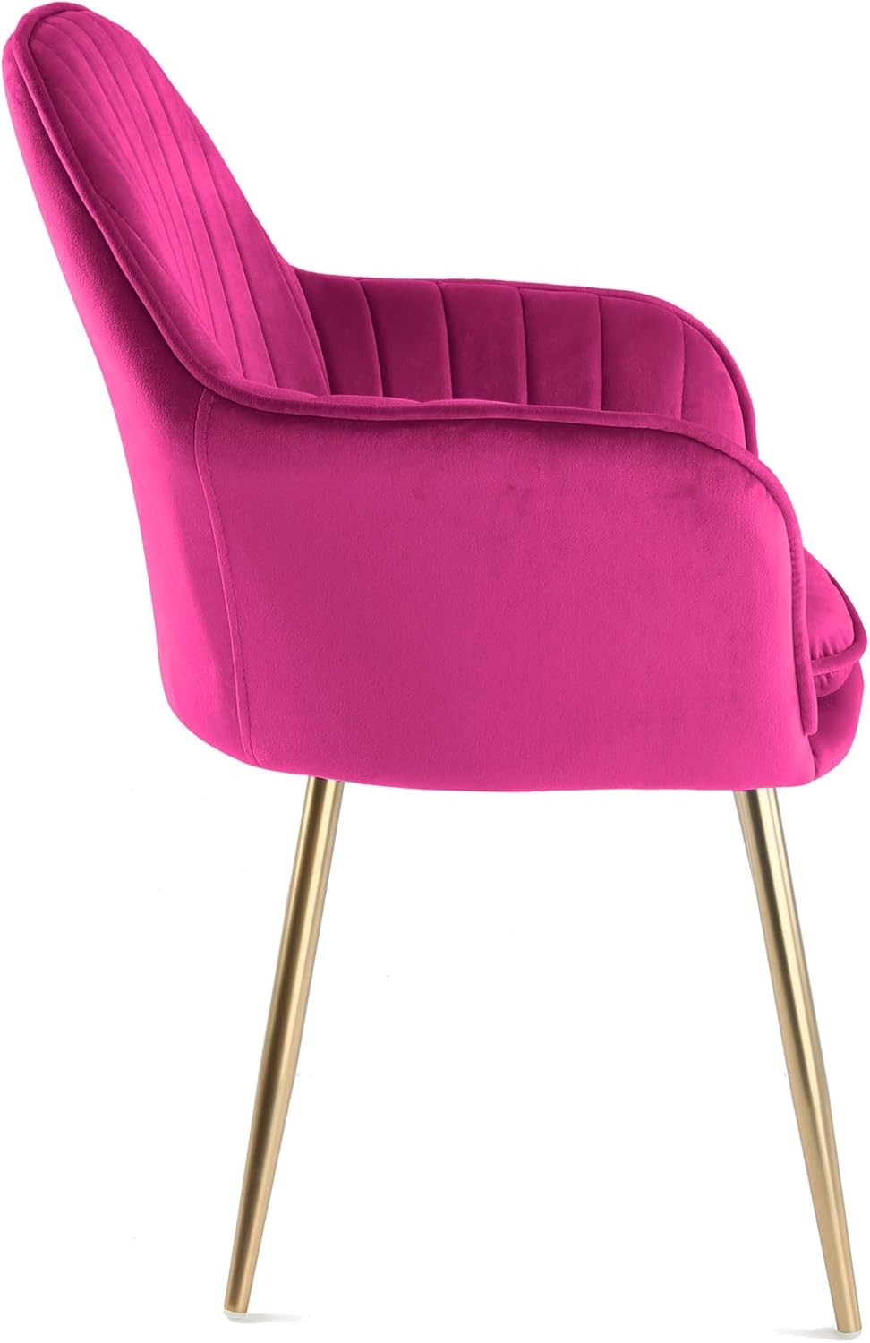 Fuchsia Velvet Tub Chair Gold Chrome Legs Accent Armchair