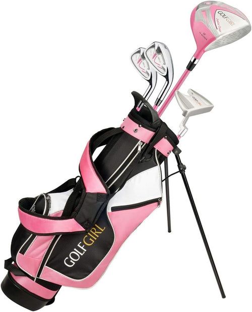 Junior Girls Golf Club Set Ages 8–12 Right Hand Pink Driver Irons Bag