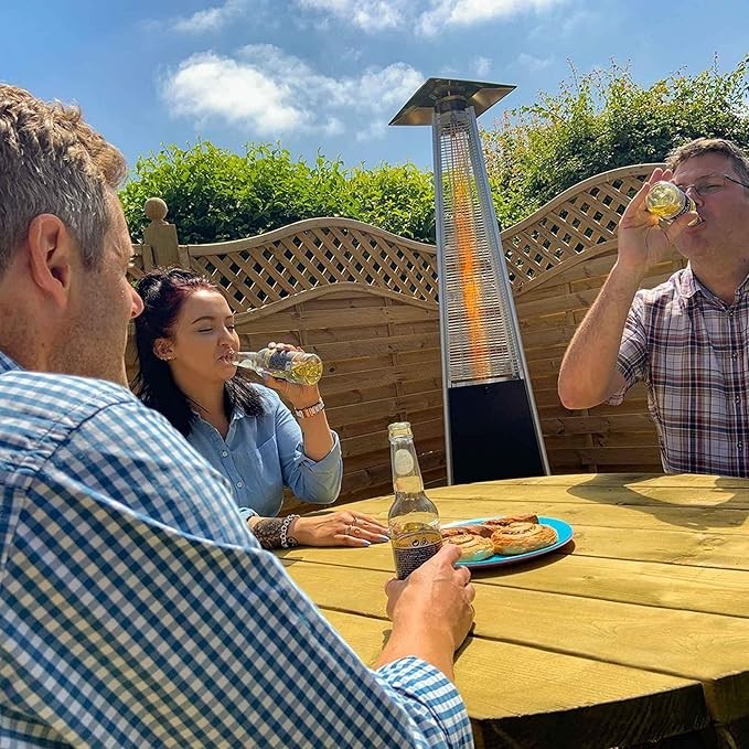 Outdoor Gas Pyramid Patio Heater 13kW with Cover – Adjustable Heat & Safety