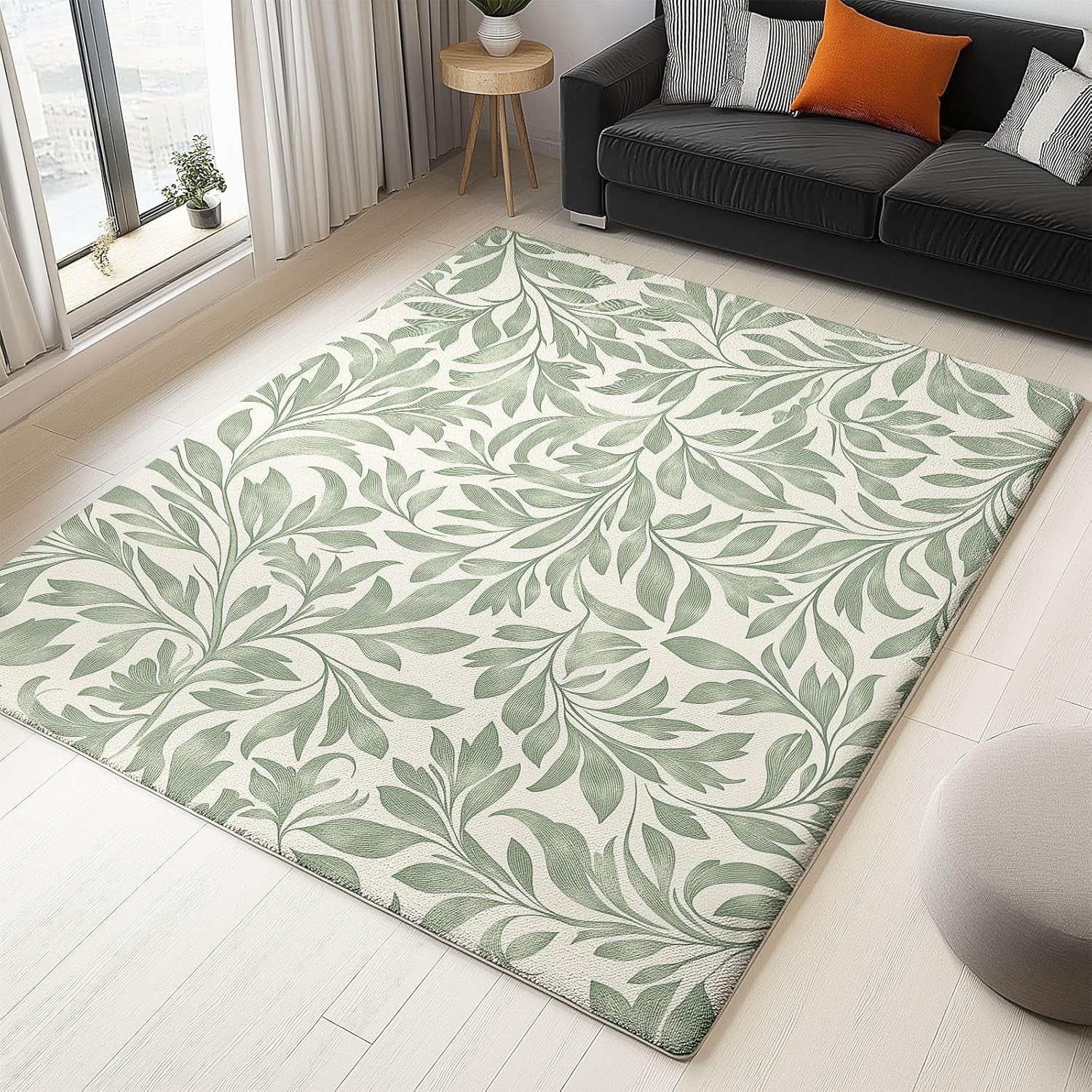 Vintage Floral Area Rug 120x180cm Non Slip Soft Washable Living Room Carpet