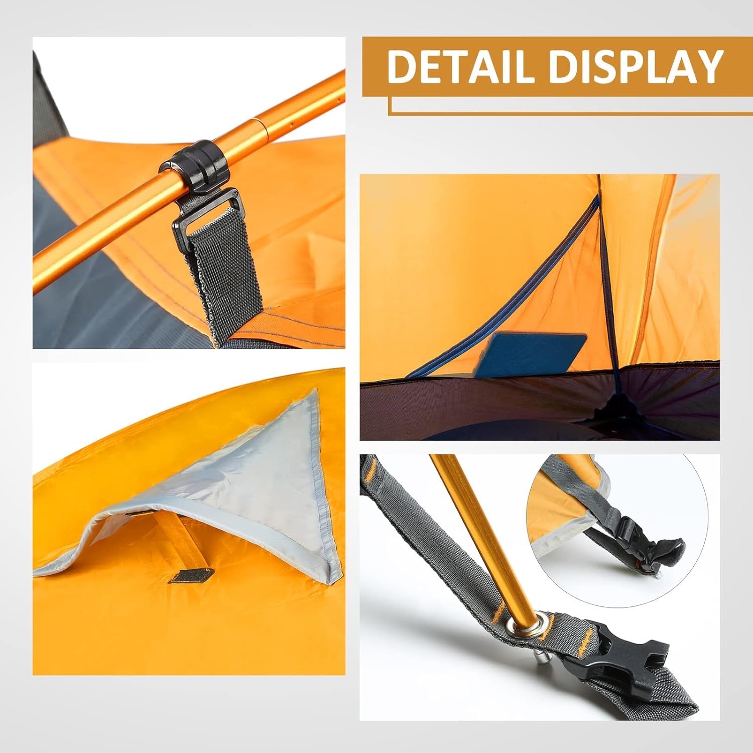 2 Person Ultralight Camping Tent Waterproof 3-4 Season Orange