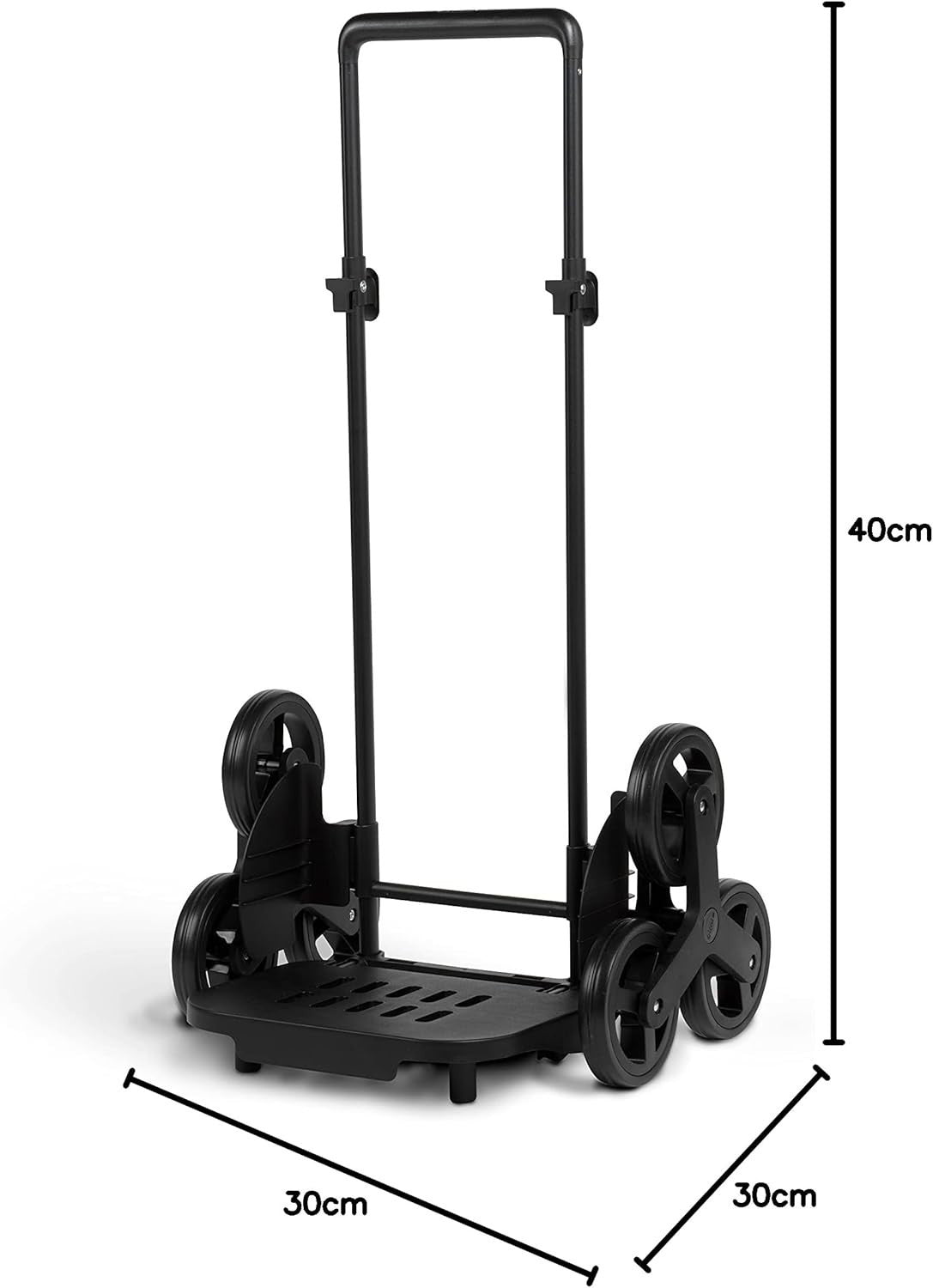 Foldable Grey Shopping Trolley 3-Wheel Large 52L Waterproof Bag