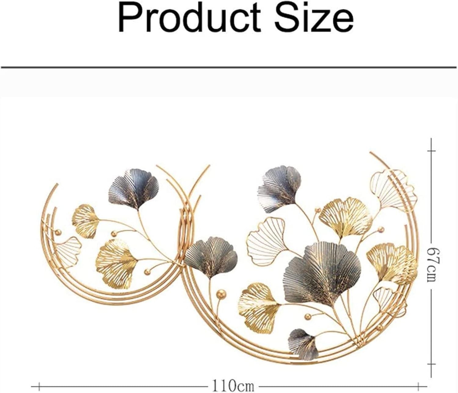 Luxury Gold Metal Wall Art Ginkgo Leaves 3D Wall Sculpture Modern Decor