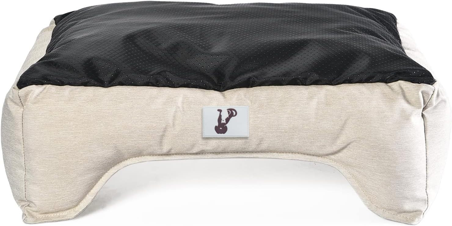 Medium Waterproof Dog Bed 75x58cm Washable Basket Cream