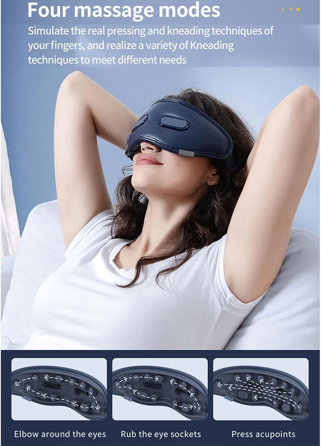 Smart Heated Eye Massager Vibration Compression Foldable