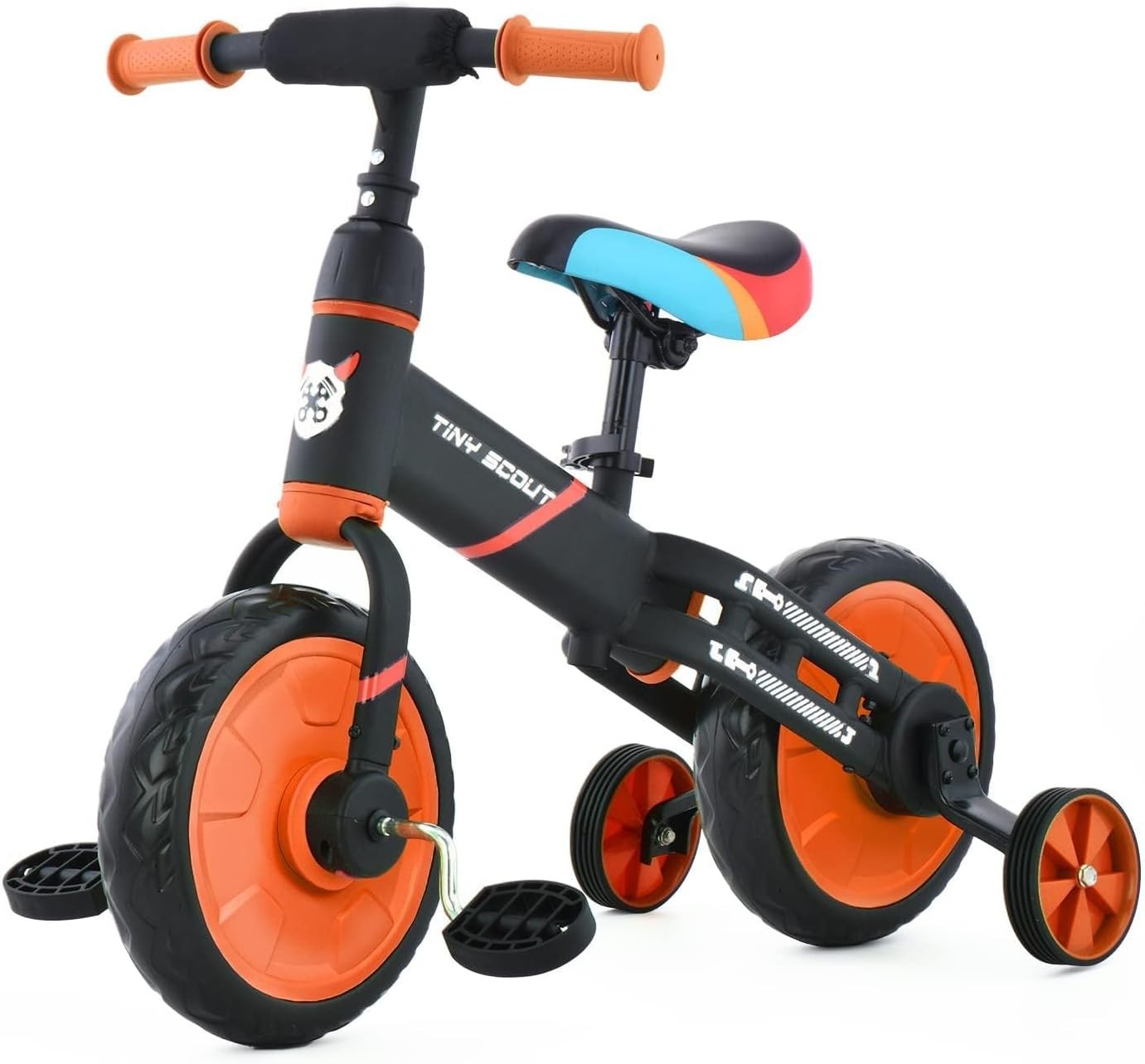 4 in 1 Kids Balance Bike 12" Pedal Tricycle Training Wheels Toddler Bike