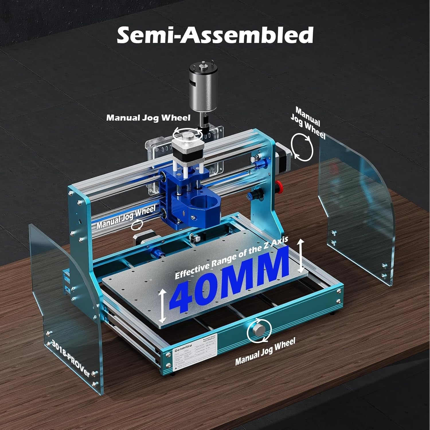 CNC Router Engraving Machine Aluminium Frame Mini Milling Wood Acrylic