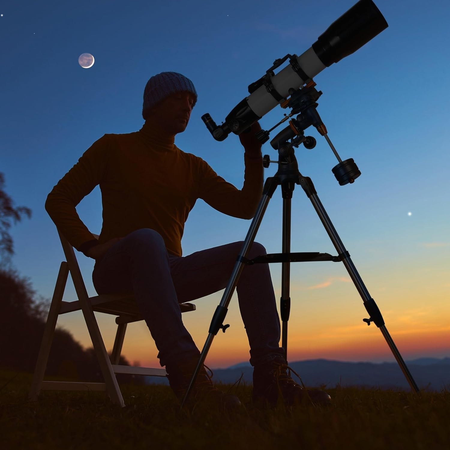 90mm Refractor Telescope 650mm for Adults & Beginners with EQ Mount