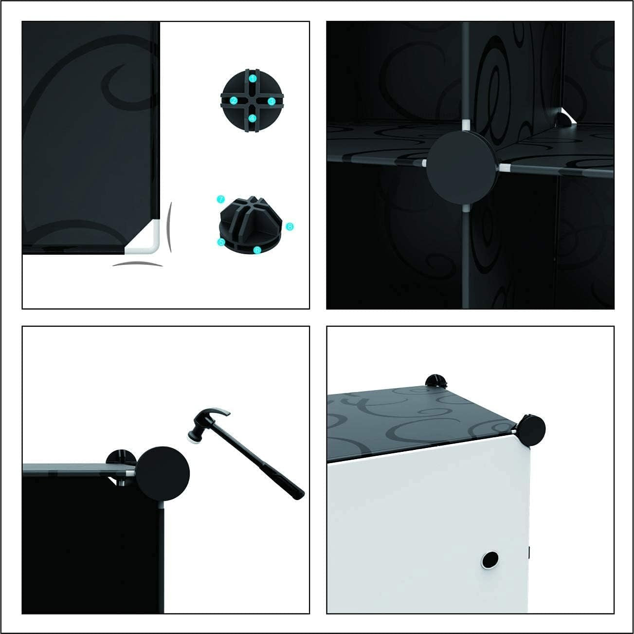20 Cube Portable Wardrobe Closet with Hanging Rails Modular Storage Unit