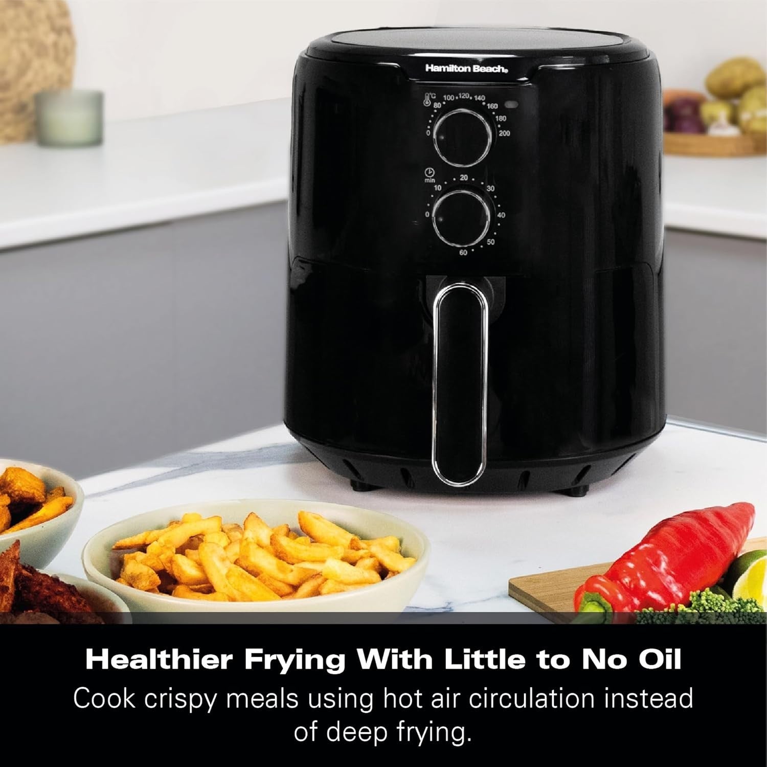 4.2L Manual Air Fryer | Energy Saving 1300W | Timer & Temp Control | Fry Roast