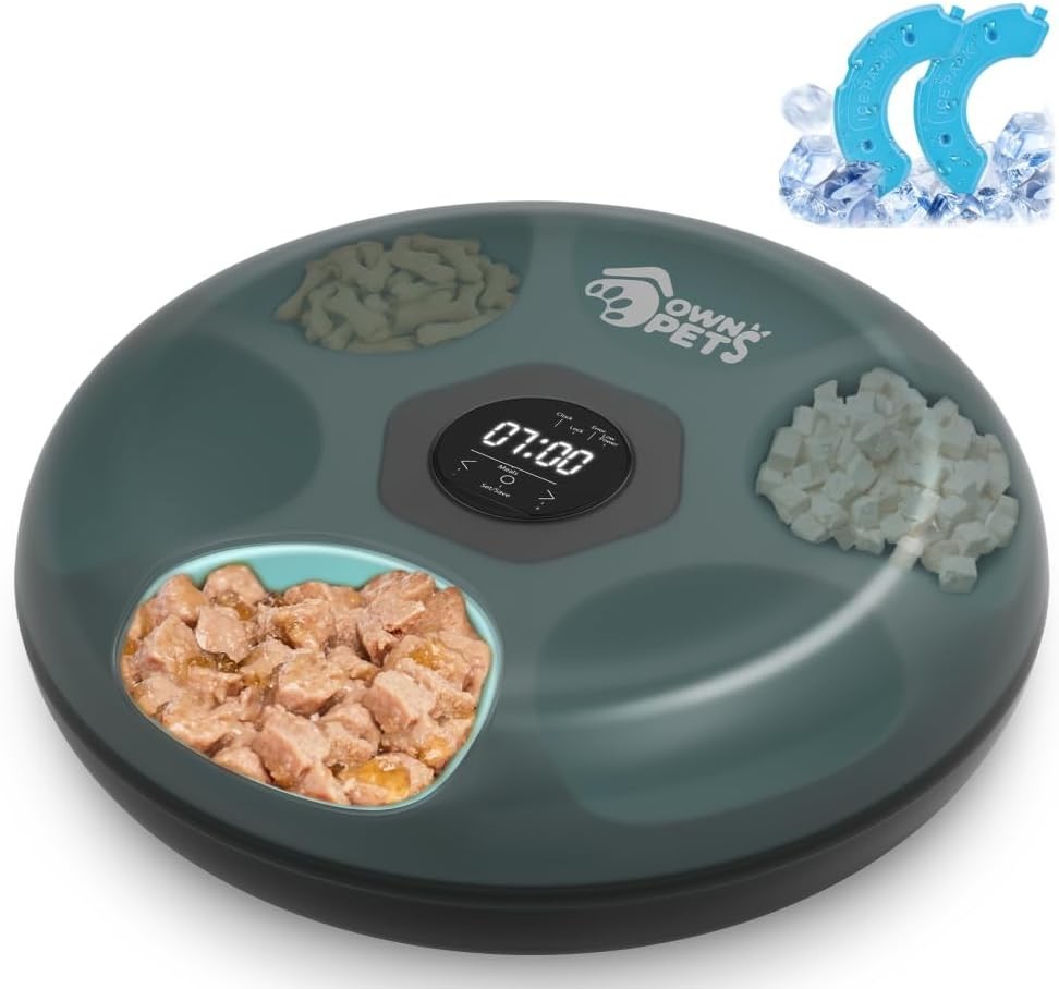 Automatic Pet Feeder 6 Meal Timer Wet Dry Food Dispenser Ice Packs USB