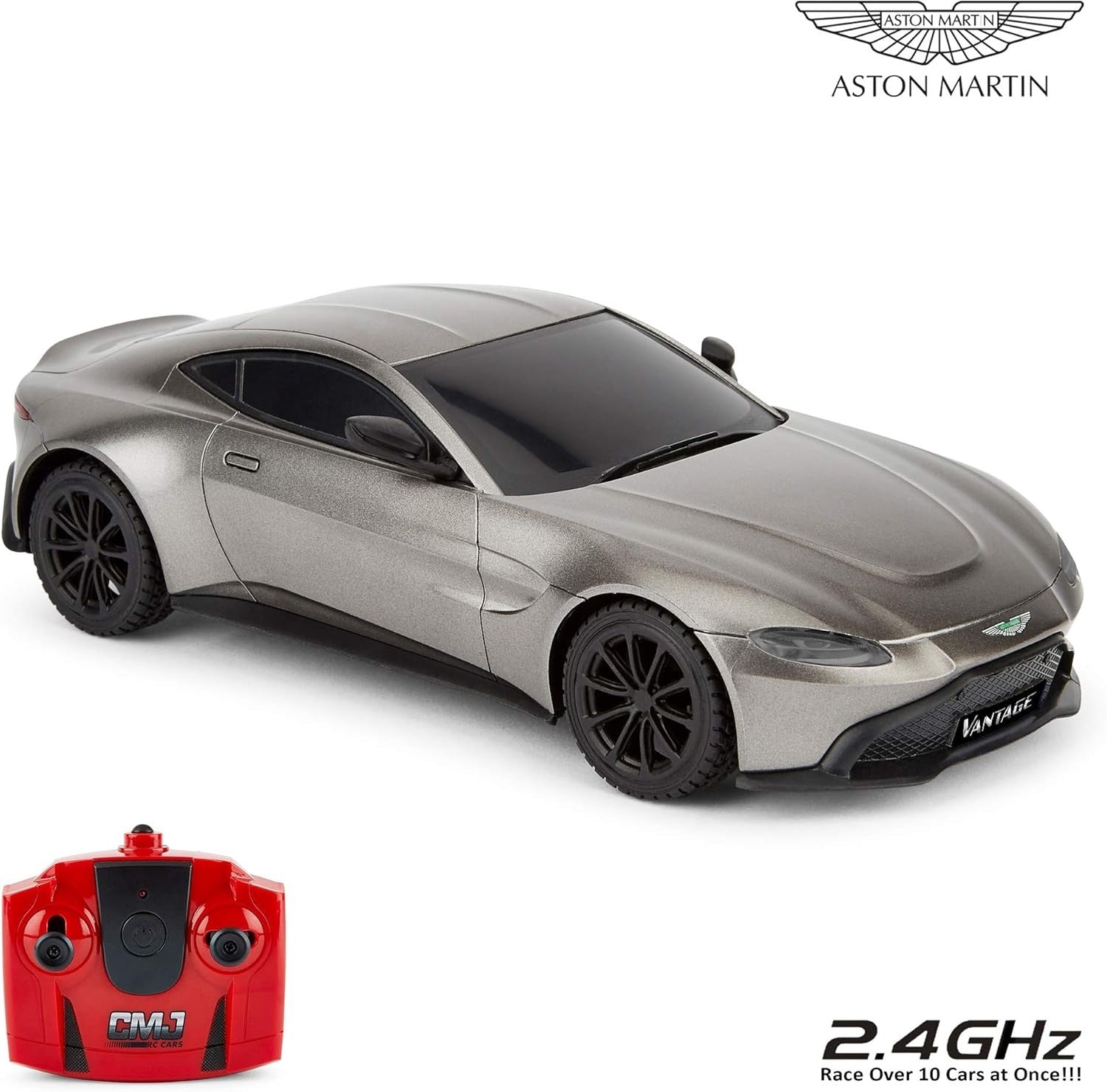 1:24 Scale Grey & Silver Sports RC Cars Set, Remote Control Vehicles with LED Li