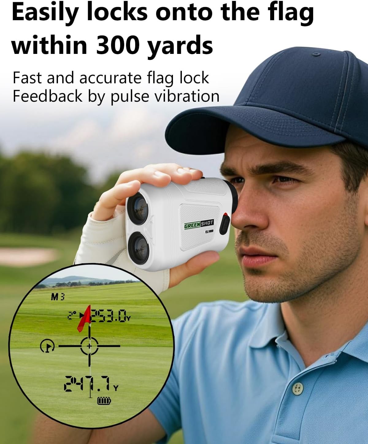 Golf Laser Rangefinder 1200 Yards Slope Flag Lock 6X Rechargeable