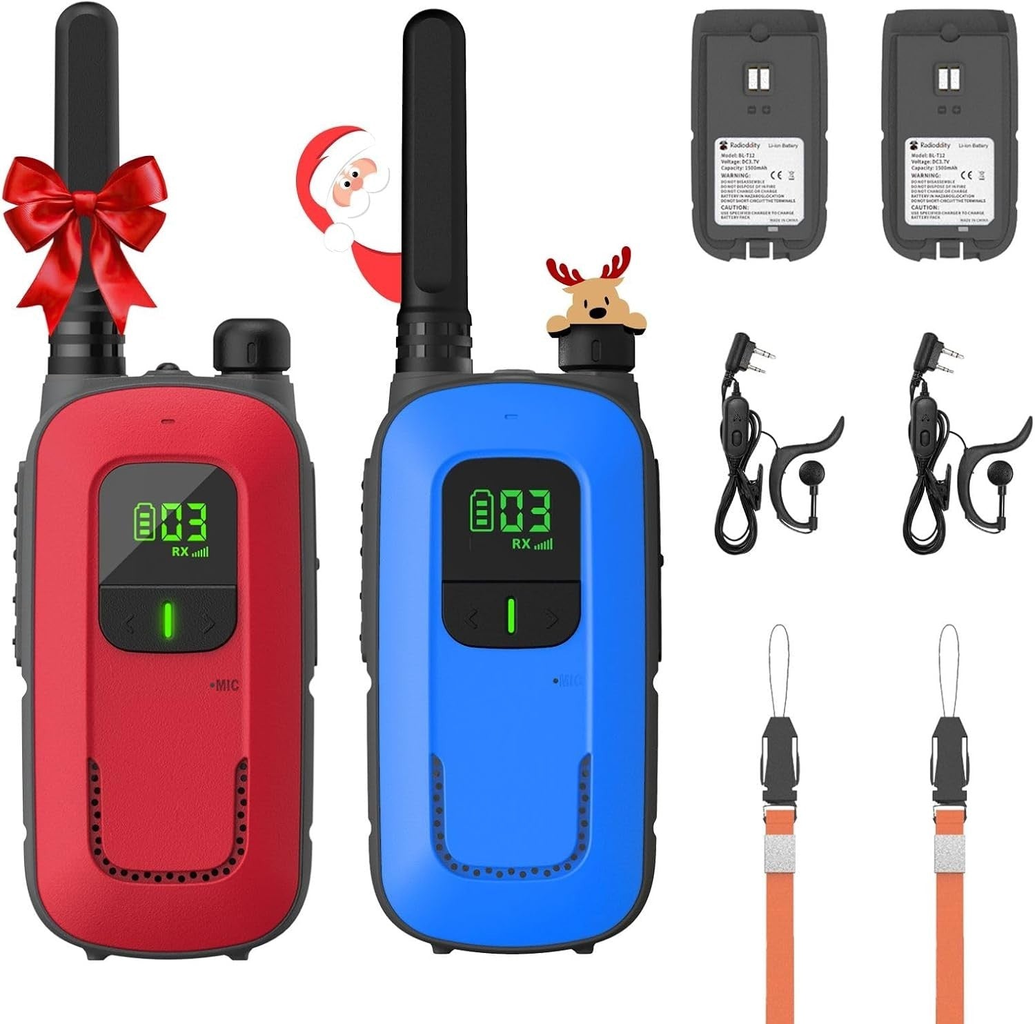 Rechargeable Walkie Talkies Long Range 16 Channel PMR USB VOX Twin Pack