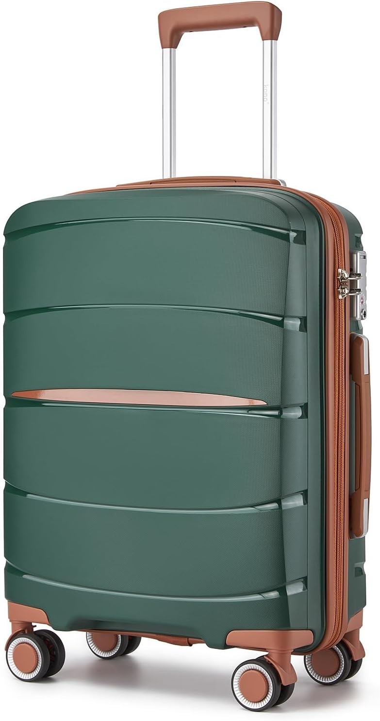 20'' Green Cabin Suitcase Carry On Polypropylene Hard Shell TSA Spinner