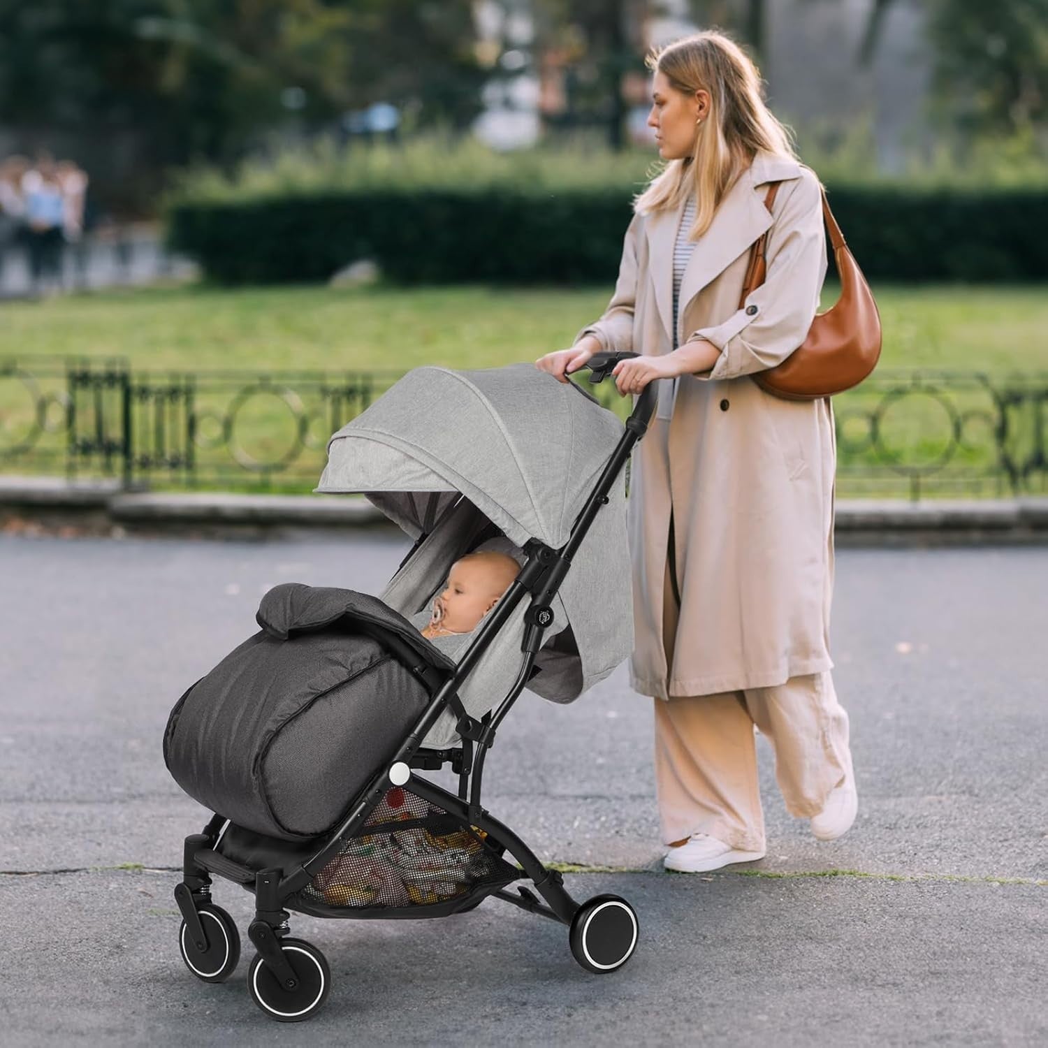 Lightweight Baby Stroller One-Hand Fold Compact Travel Buggy From Birth 15kg