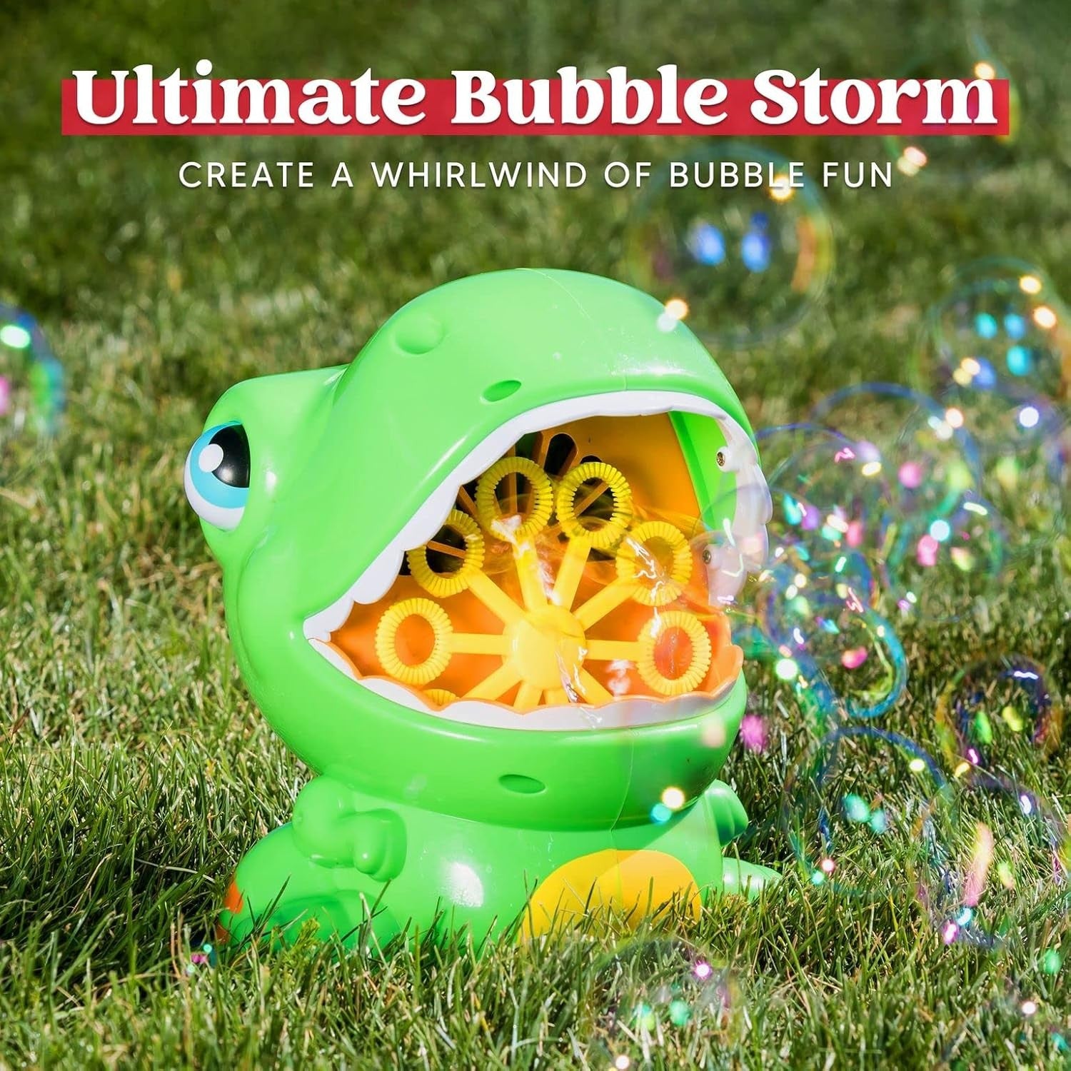 Dinosaur Bubble Machine for Kids Automatic Bubble Blower Green Toy