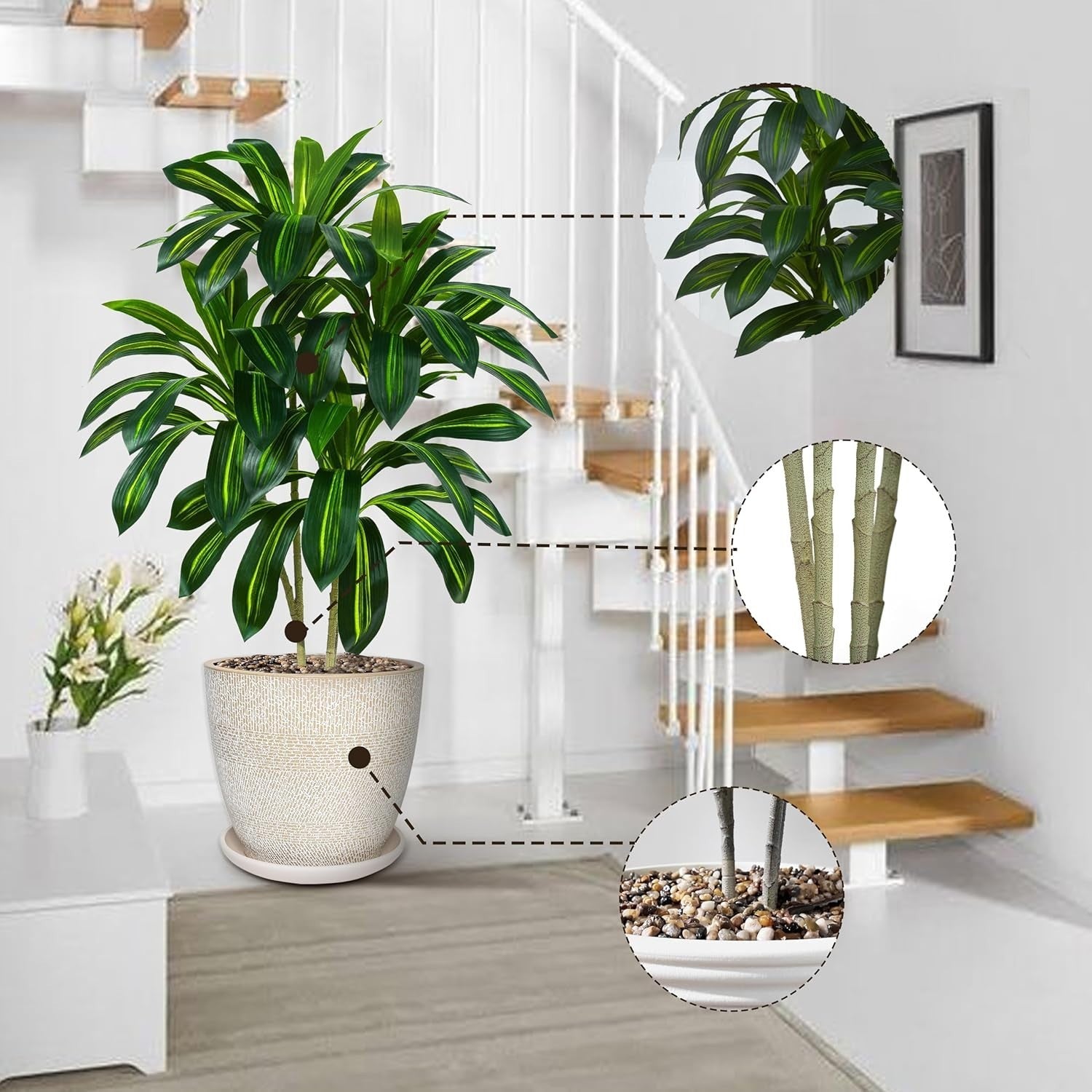 120cm Dracaena Artificial Tree in Pot Tall Green Indoor Home Decorative Plant