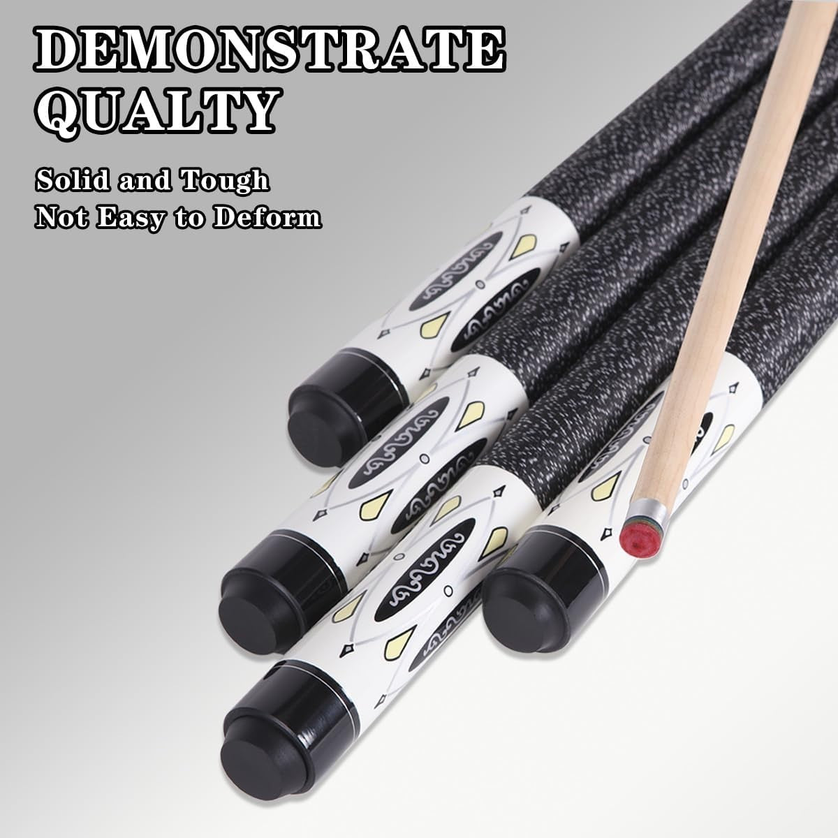 58in Low Deflection Pool Cue 2pc Canadian Maple 10mm–13mm Tips