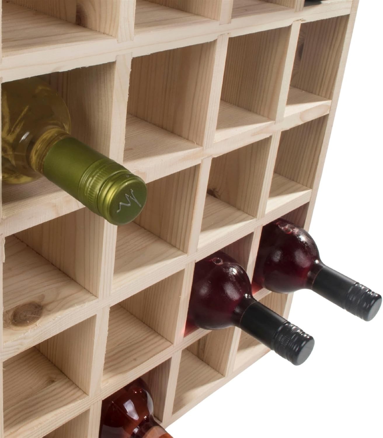 Solid Pine Wine Rack 25 Bottle Storage Free Standing Rustic Display Unit