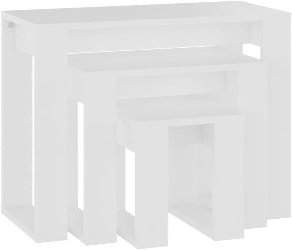 Space Saving Coffee Table White Modern Rectangular Engineered Wood 11.9kg