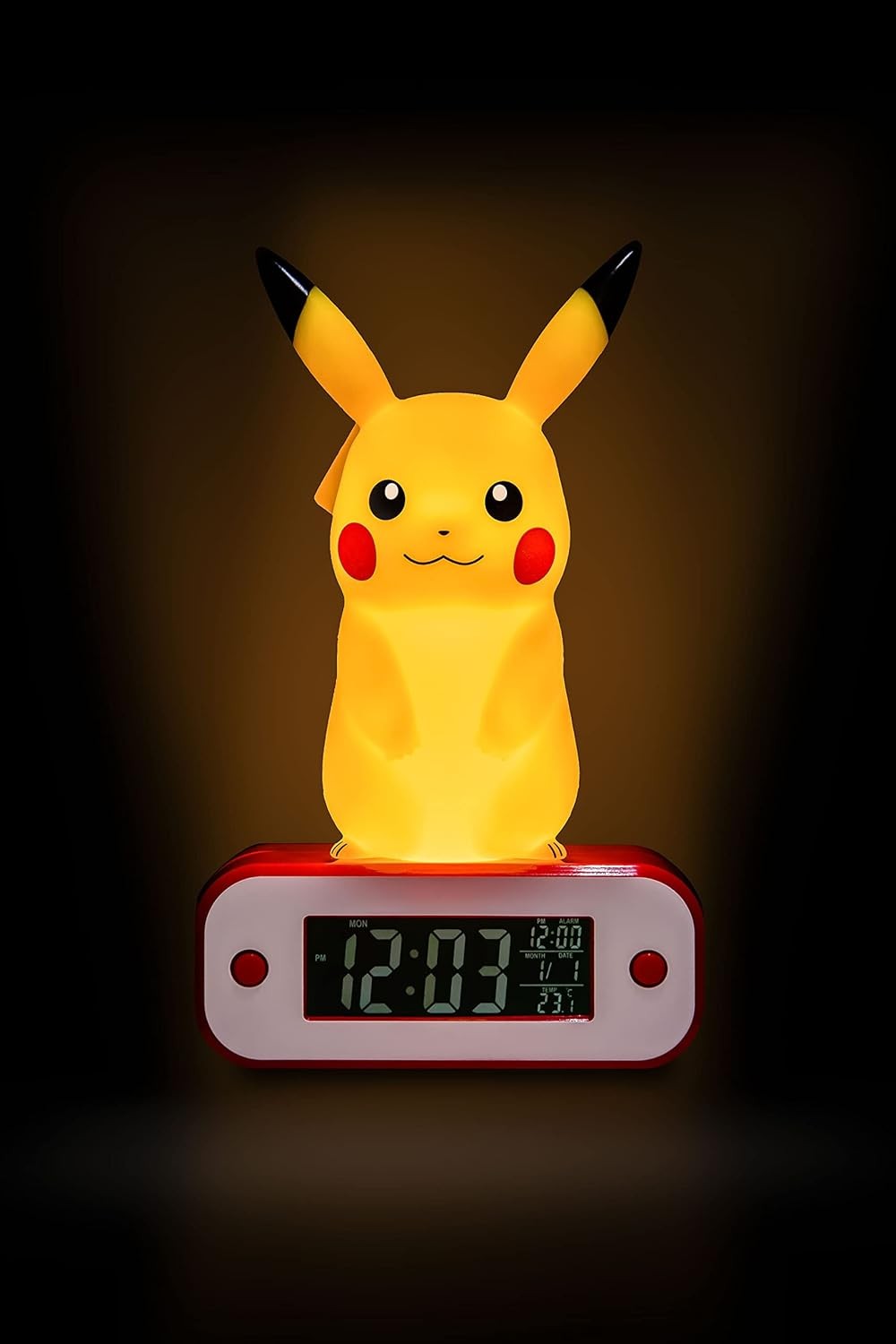 Yellow Character Light Up Alarm Clock LED Display Kids Bedside Gift