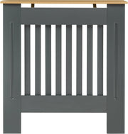 Modern Grey Radiator Cover Small Slatted Wood Cabinet 78cm Heating Cover